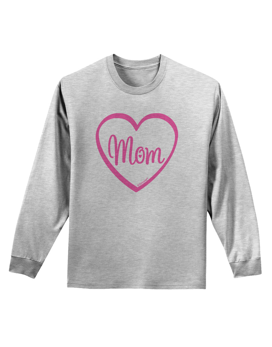 Mom Heart Design - Pink Adult Long Sleeve Shirt by TooLoud-Long Sleeve Shirt-TooLoud-White-Small-Davson Sales