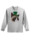 Leprechaun Disgruntled Cat Adult Long Sleeve Shirt-Long Sleeve Shirt-TooLoud-AshGray-Small-Davson Sales
