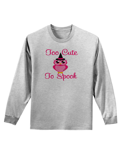 Owl Too Cute Pink Adult Long Sleeve Shirt-Long Sleeve Shirt-TooLoud-AshGray-Small-Davson Sales