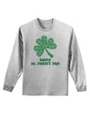 Happy St. Paddy's Day Shamrock Design Adult Long Sleeve Shirt by TooLoud-Long Sleeve Shirt-TooLoud-AshGray-Small-Davson Sales