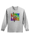 Love Is Love Lesbian Pride Adult Long Sleeve Shirt-Long Sleeve Shirt-TooLoud-AshGray-Small-Davson Sales