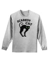 Cute Scaredy Cat Black Cat Halloween Adult Long Sleeve Shirt-Long Sleeve Shirt-TooLoud-AshGray-Small-Davson Sales