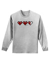 Couples Pixel Heart Life Bar - Left Adult Long Sleeve Shirt by TooLoud-Long Sleeve Shirt-TooLoud-AshGray-Small-Davson Sales