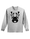 Cute Black Reindeer Face Christmas Adult Long Sleeve Shirt-Long Sleeve Shirt-TooLoud-AshGray-Small-Davson Sales