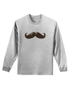 Big Brown Mustache Adult Long Sleeve Shirt-Long Sleeve Shirt-TooLoud-AshGray-Small-Davson Sales