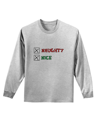 Naughty or Nice Christmas - Naughty and Nice Adult Long Sleeve Shirt-Long Sleeve Shirt-TooLoud-AshGray-Small-Davson Sales