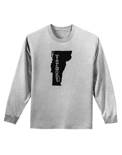 Vermont - United States Shape Adult Long Sleeve Shirt by TooLoud-Long Sleeve Shirt-TooLoud-AshGray-Small-Davson Sales