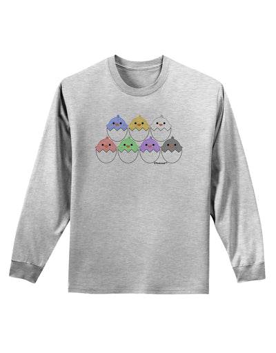 Cute Hatching Chicks Group Adult Long Sleeve Shirt by TooLoud