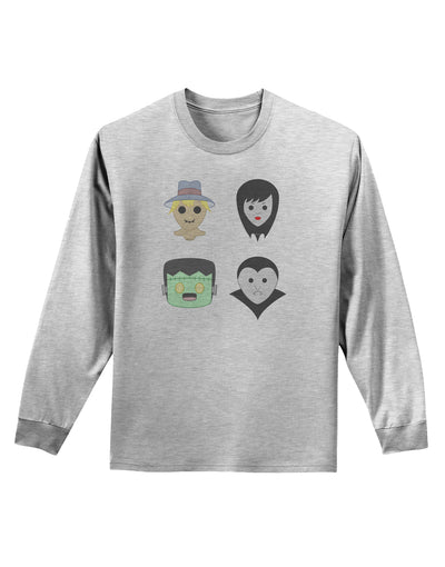 Four Lil Monsters - Halloween Design Adult Long Sleeve Shirt-Long Sleeve Shirt-TooLoud-AshGray-Small-Davson Sales