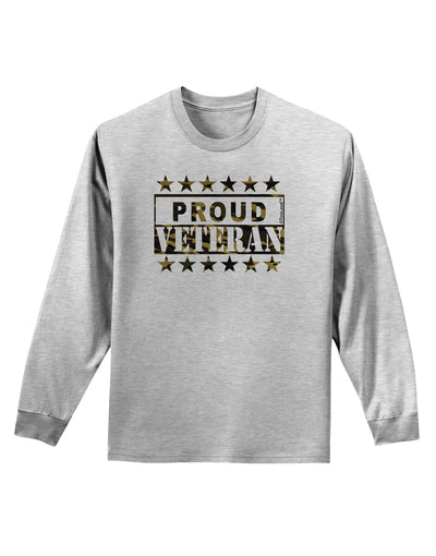 Proud Veteran Camo Adult Long Sleeve Shirt-Long Sleeve Shirt-TooLoud-AshGray-Small-Davson Sales