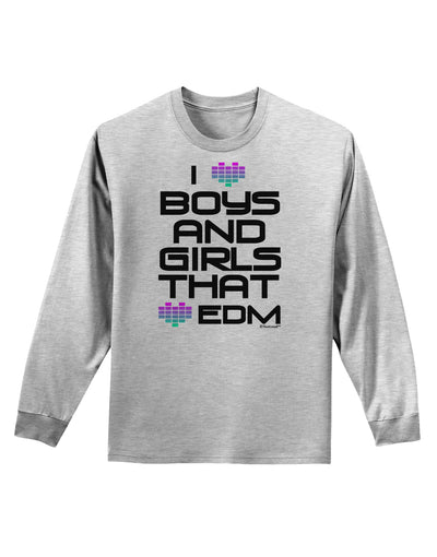 I Heart Boys and Girls That Heart EDM Adult Long Sleeve Shirt-Long Sleeve Shirt-TooLoud-AshGray-Small-Davson Sales