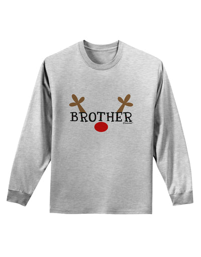 Matching Family Christmas Design - Reindeer - Brother Adult Long Sleeve Shirt by TooLoud-Long Sleeve Shirt-TooLoud-AshGray-Small-Davson Sales