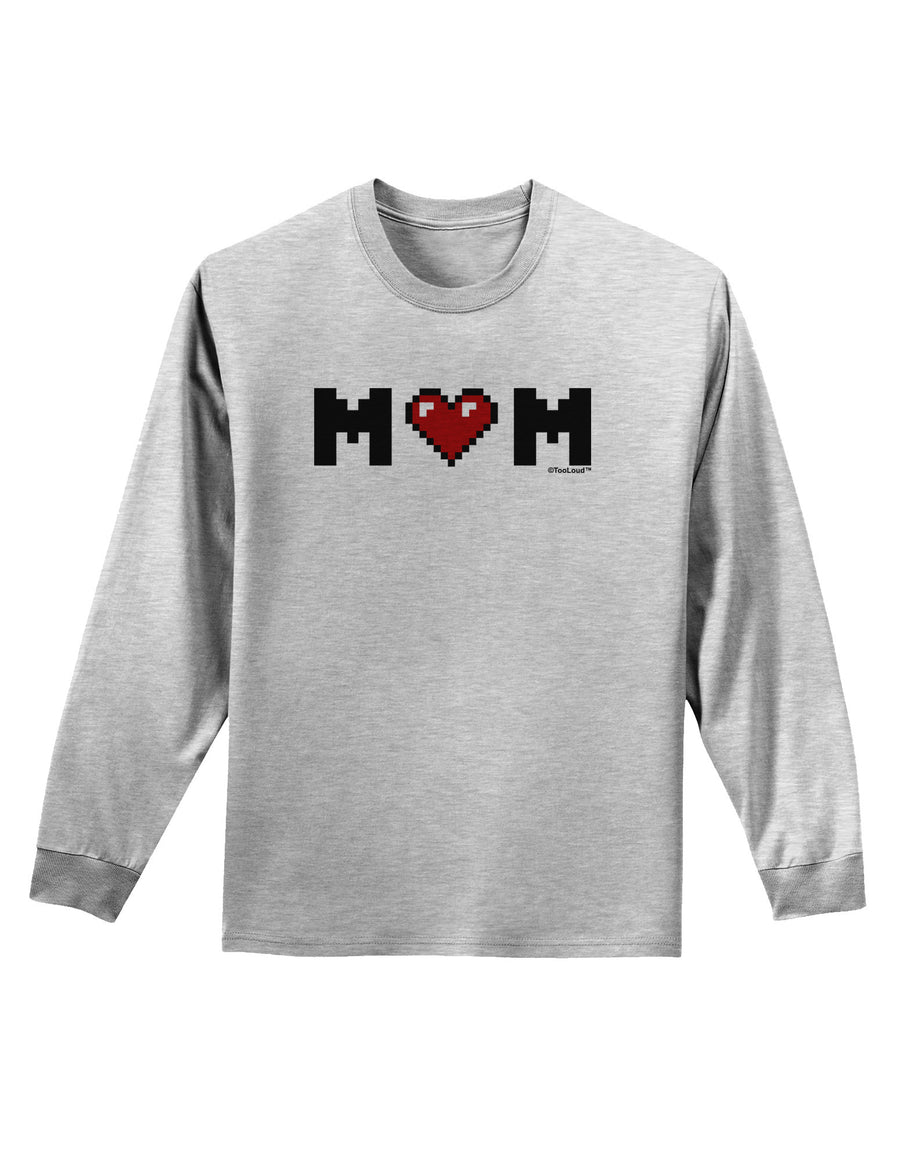 Mom Pixel Heart Adult Long Sleeve Shirt-Long Sleeve Shirt-TooLoud-White-Small-Davson Sales