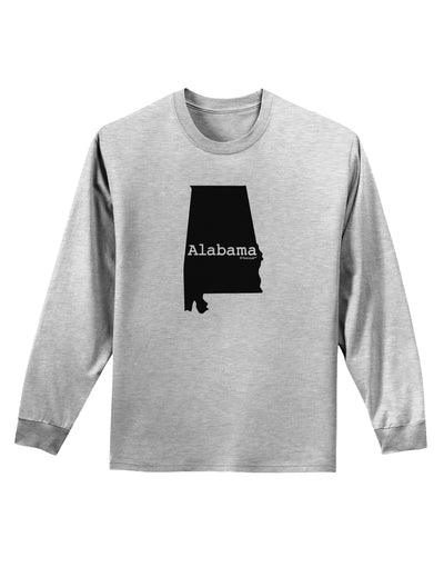 Alabama - United States Shape Adult Long Sleeve Shirt by TooLoud-Long Sleeve Shirt-TooLoud-AshGray-Small-Davson Sales