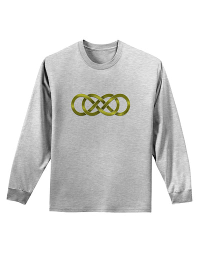 Double Infinity Gold Adult Long Sleeve Shirt-Long Sleeve Shirt-TooLoud-AshGray-Small-Davson Sales