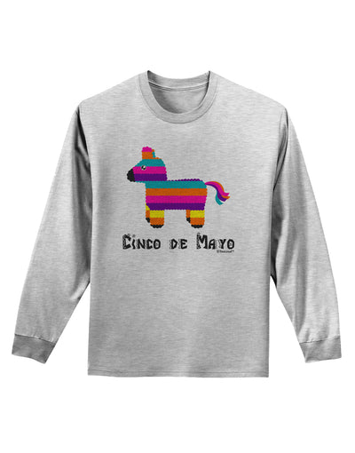 Colorful Pinata Design - Cinco de Mayo Adult Long Sleeve Shirt by TooLoud-Long Sleeve Shirt-TooLoud-AshGray-Small-Davson Sales