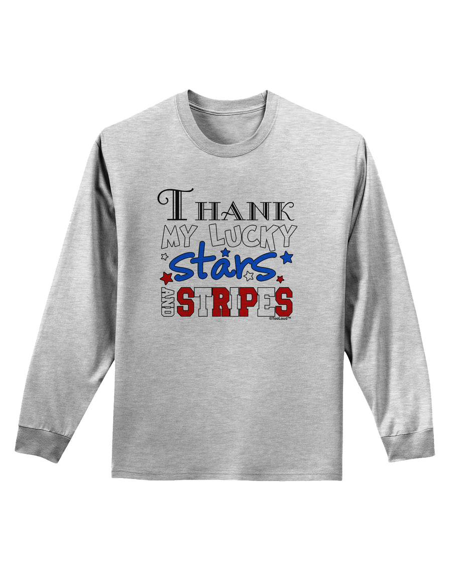 Thank My Lucky Stars and Stripes Color Adult Long Sleeve Shirt by TooLoud-Long Sleeve Shirt-TooLoud-White-Small-Davson Sales