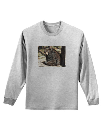 Sad Black Bear Adult Long Sleeve Shirt-Long Sleeve Shirt-TooLoud-AshGray-Small-Davson Sales