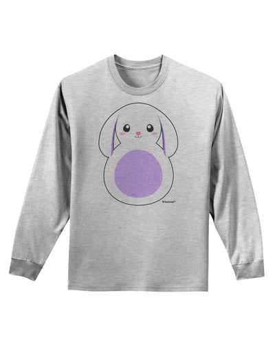 Cute Bunny with Floppy Ears - Purple Adult Long Sleeve Shirt by TooLoud-Long Sleeve Shirt-TooLoud-AshGray-Small-Davson Sales