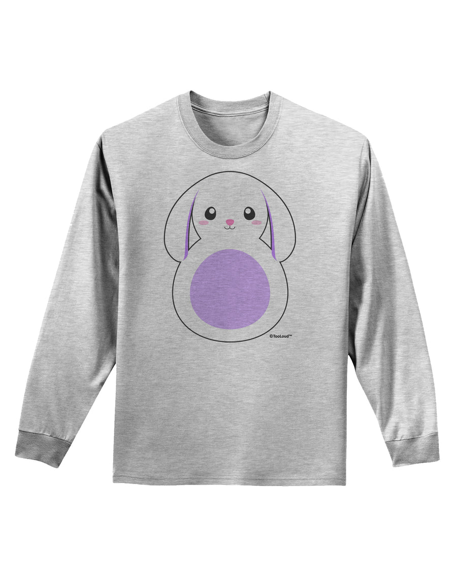 Cute Bunny with Floppy Ears - Purple Adult Long Sleeve Shirt by TooLoud-Long Sleeve Shirt-TooLoud-White-Small-Davson Sales