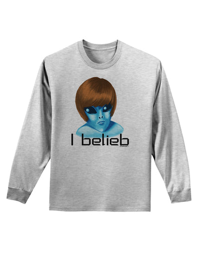 Extraterrestial - I Belieb Adult Long Sleeve Shirt by TooLoud-Long Sleeve Shirt-TooLoud-AshGray-Small-Davson Sales