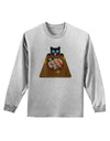 Anime Cat Loves Sushi Adult Long Sleeve Shirt by TooLoud-Long Sleeve Shirt-TooLoud-AshGray-Small-Davson Sales