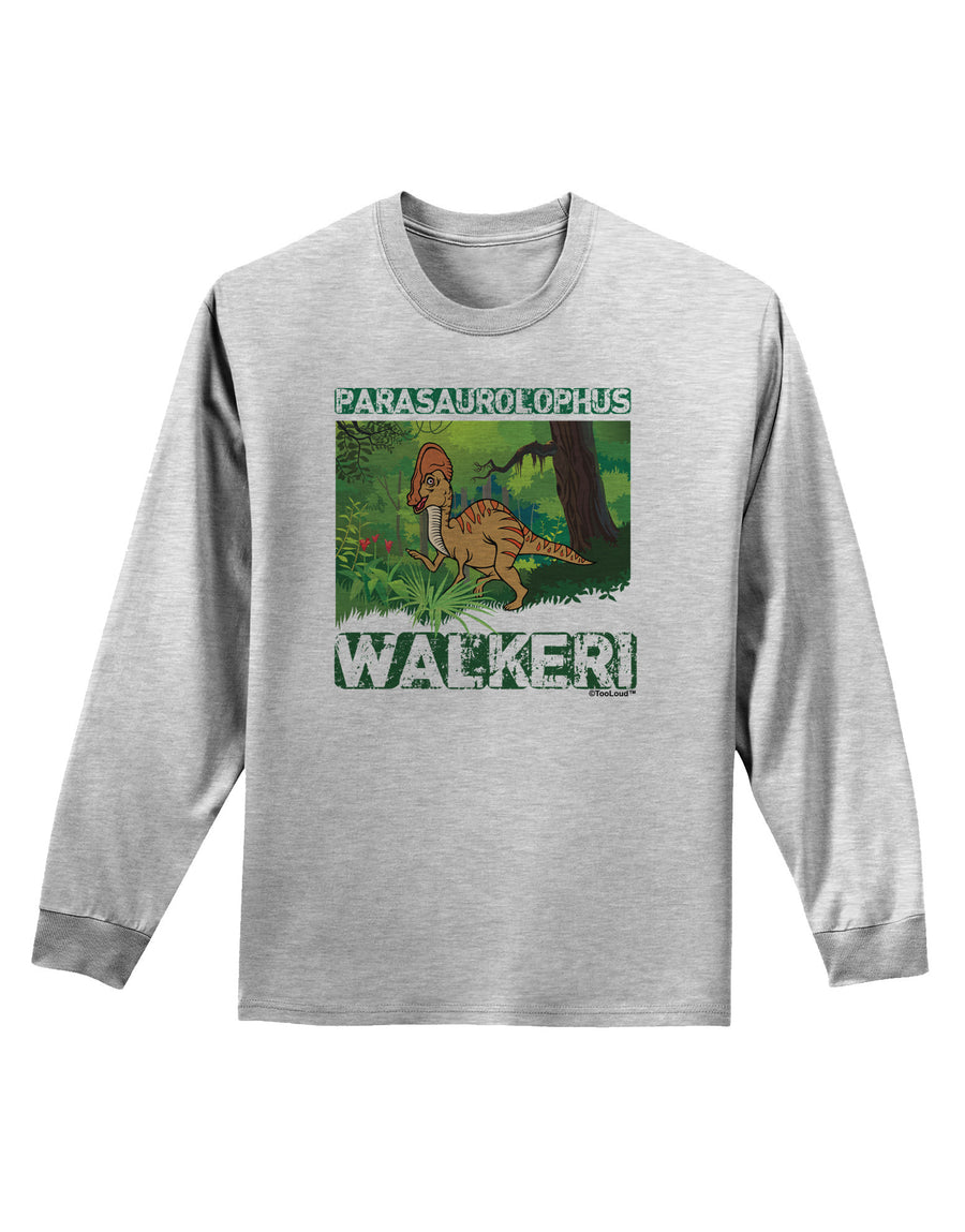 Parasaurolophus Walkeri - With Name Adult Long Sleeve Shirt-Long Sleeve Shirt-TooLoud-White-Small-Davson Sales