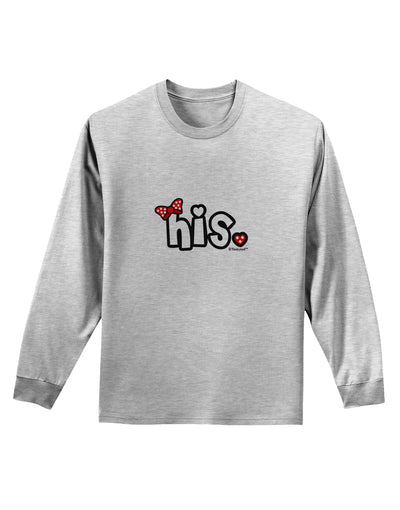 Matching His and Hers Design - His - Red Bow Adult Long Sleeve Shirt by TooLoud-Long Sleeve Shirt-TooLoud-AshGray-Small-Davson Sales