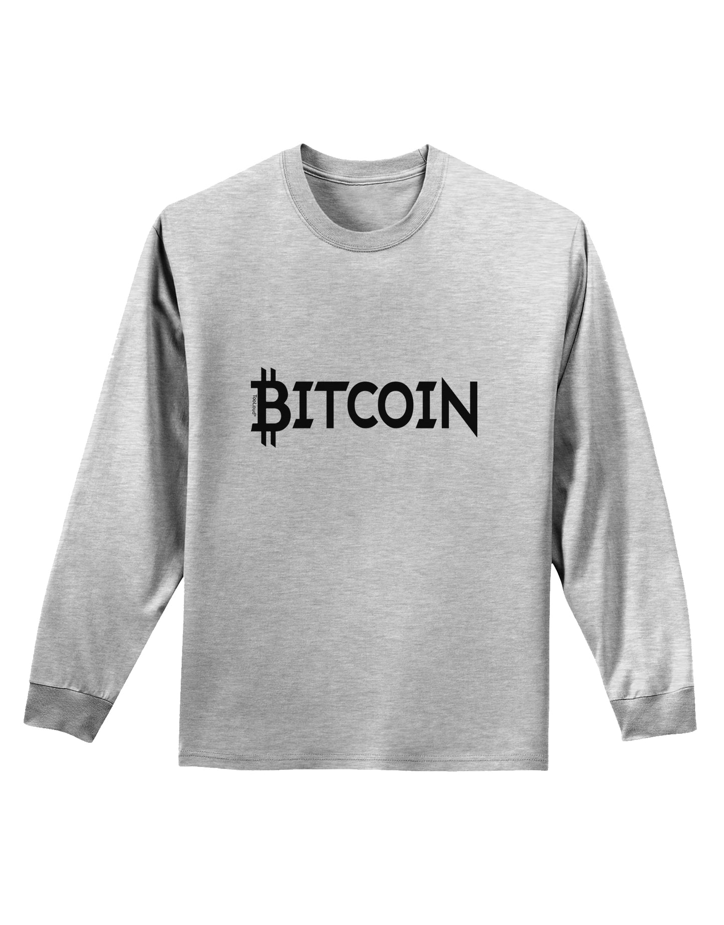 Bitcoin with logo Adult Long Sleeve Shirt-Long Sleeve Shirt-TooLoud-AshGray-Small-Davson Sales