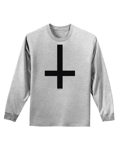 Inverted Cross Adult Long Sleeve Shirt-Long Sleeve Shirt-TooLoud-AshGray-Small-Davson Sales