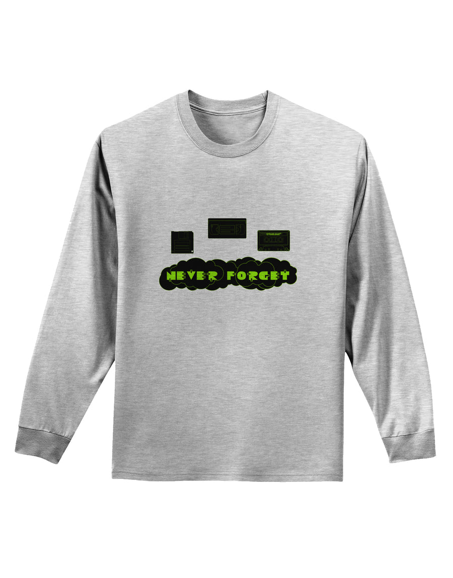 Never Forget Retro 80's Funny Adult Long Sleeve Shirt by TooLoud-Long Sleeve Shirt-TooLoud-White-Small-Davson Sales