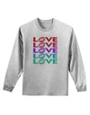 Colorful Love Kisses Adult Long Sleeve Shirt-Long Sleeve Shirt-TooLoud-AshGray-Small-Davson Sales