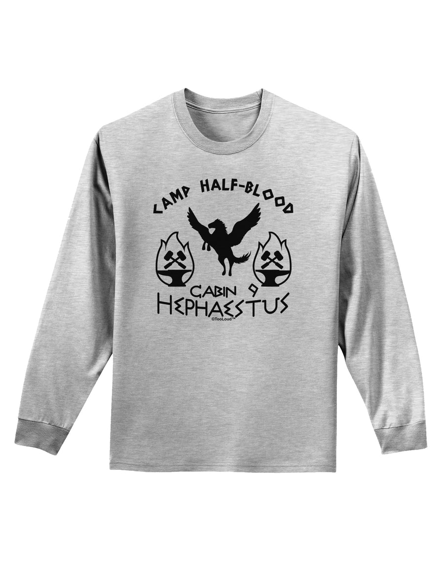 Cabin 9 Hephaestus Half Blood Adult Long Sleeve Shirt-Long Sleeve Shirt-TooLoud-White-Small-Davson Sales