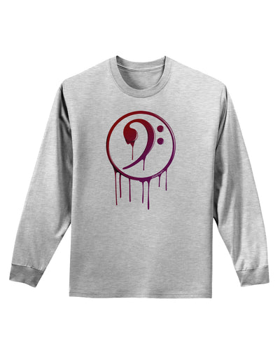 Dripping Bass Symbol Adult Long Sleeve Shirt-Long Sleeve Shirt-TooLoud-AshGray-Small-Davson Sales