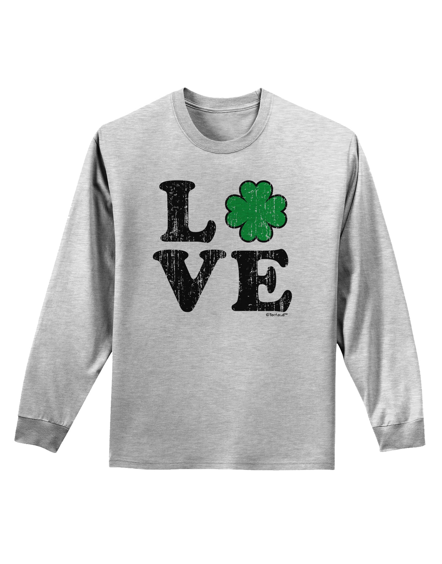 Irish Love - Distressed Adult Long Sleeve Shirt by TooLoud-Long Sleeve Shirt-TooLoud-AshGray-Small-Davson Sales
