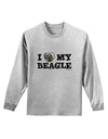 I Heart My Beagle Adult Long Sleeve Shirt by TooLoud-Long Sleeve Shirt-TooLoud-AshGray-Small-Davson Sales