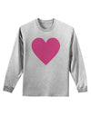 Big Pink Heart Valentine's Day Adult Long Sleeve Shirt-Long Sleeve Shirt-TooLoud-AshGray-Small-Davson Sales