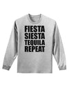 Fiesta Siesta Tequila Repeat Adult Long Sleeve Shirt by TooLoud-Long Sleeve Shirt-TooLoud-AshGray-Small-Davson Sales