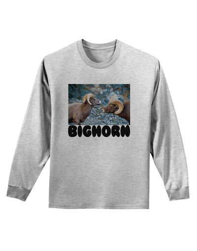 Two Bighorn Rams Text Adult Long Sleeve Shirt-Long Sleeve Shirt-TooLoud-AshGray-Small-Davson Sales