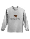 I Heart Thanksgiving Turkey Leg Adult Long Sleeve Shirt-Long Sleeve Shirt-TooLoud-AshGray-Small-Davson Sales