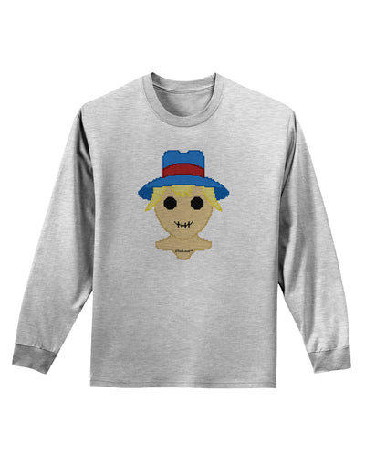 Cute Pixel Scarecrow Adult Long Sleeve Shirt-Long Sleeve Shirt-TooLoud-AshGray-Small-Davson Sales