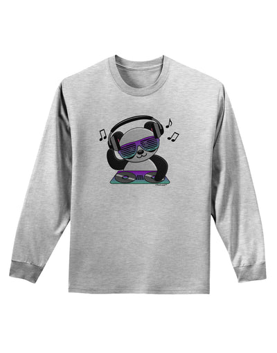 Panda DJ Adult Long Sleeve Shirt-Long Sleeve Shirt-TooLoud-AshGray-Small-Davson Sales