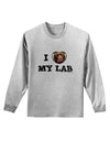 I Heart My Lab Adult Long Sleeve Shirt-Long Sleeve Shirt-TooLoud-AshGray-Small-Davson Sales