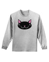 Kyu-T Head - Night Kawa the Cute Critter Adult Long Sleeve Shirt-Long Sleeve Shirt-TooLoud-AshGray-Small-Davson Sales