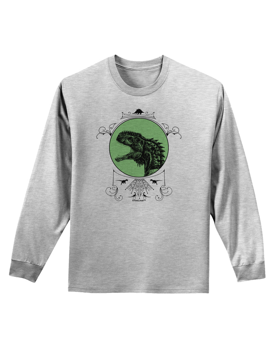 Jurassic Dinosaur Face Adult Long Sleeve Shirt by TooLoud-Long Sleeve Shirt-TooLoud-White-Small-Davson Sales