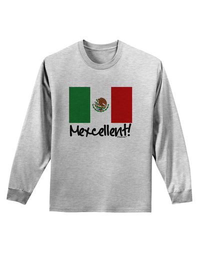 Mexcellent - Mexican Flag Adult Long Sleeve Shirt-Long Sleeve Shirt-TooLoud-AshGray-Small-Davson Sales
