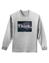 TooLoud What We Think Buddha Adult Long Sleeve Shirt-Long Sleeve Shirt-TooLoud-AshGray-Small-Davson Sales