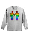 Rainbow Gay Men Holding Hands Adult Long Sleeve Shirt-TooLoud-AshGray-Small-Davson Sales