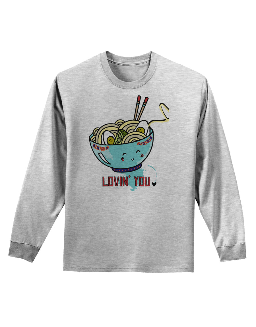 TooLoud Matching Lovin You Blue Pho Bowl Adult Long Sleeve Shirt-Long Sleeve Shirt-TooLoud-White-Small-Davson Sales