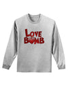 Love Bomb Text Adult Long Sleeve Shirt-Long Sleeve Shirt-TooLoud-AshGray-Small-Davson Sales